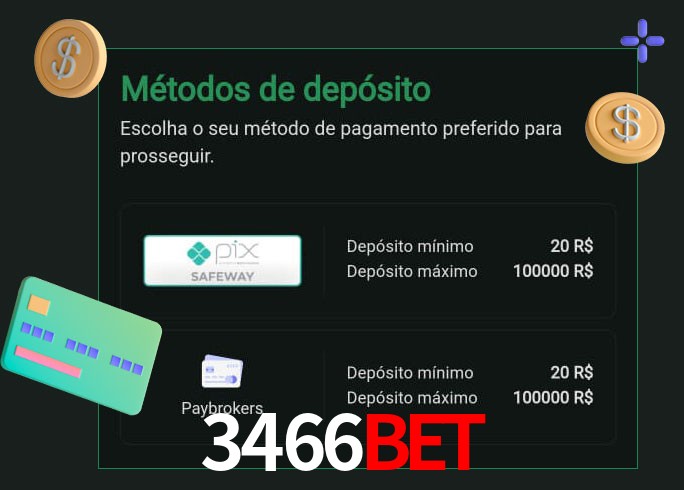 O cassino 3466bet oferece uma grande variedade de métodos de pagamento